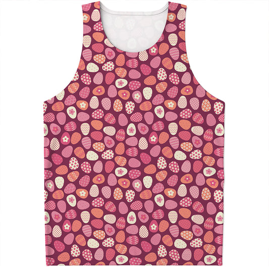 Cute Easter Eggs Pattern Print Men's Tank Top
