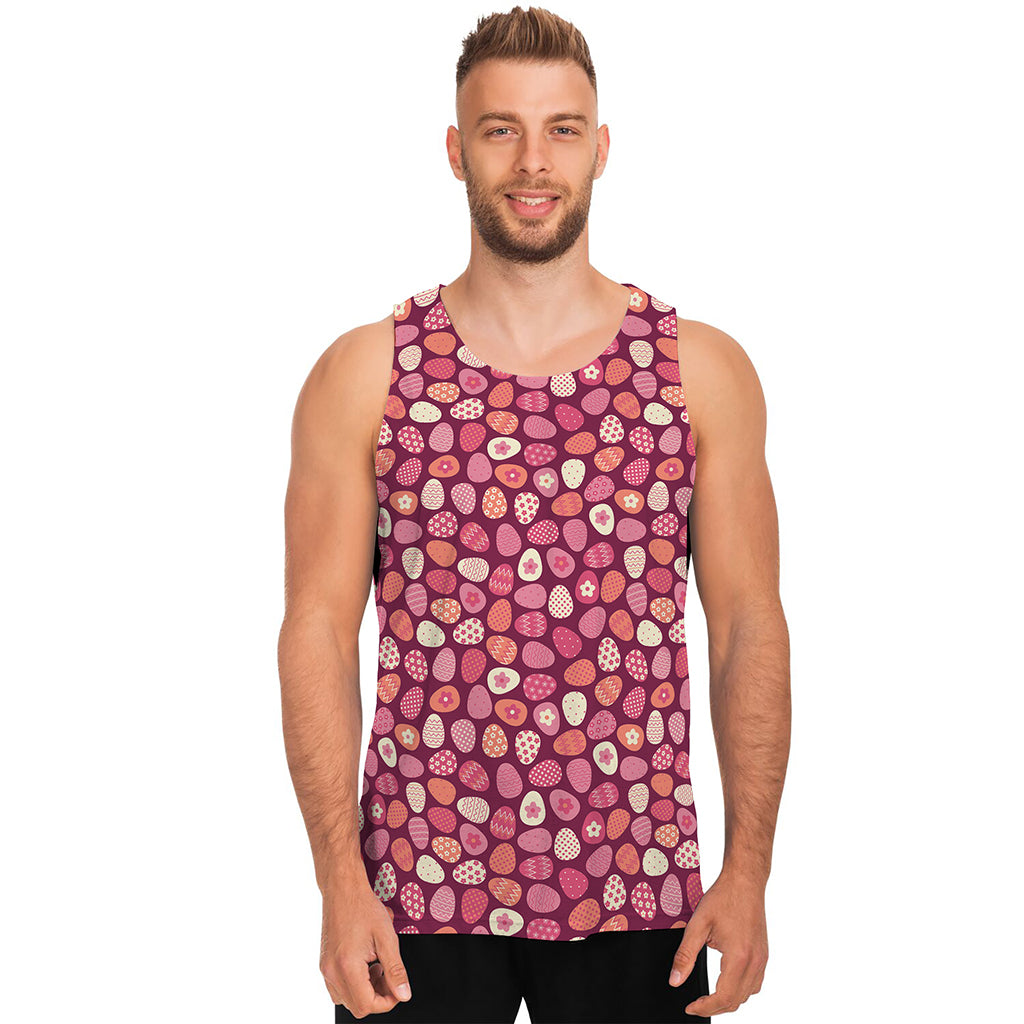 Cute Easter Eggs Pattern Print Men's Tank Top