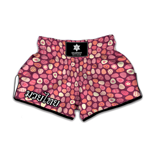 Cute Easter Eggs Pattern Print Muay Thai Boxing Shorts