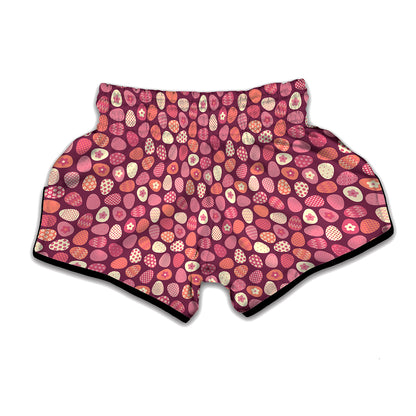 Cute Easter Eggs Pattern Print Muay Thai Boxing Shorts