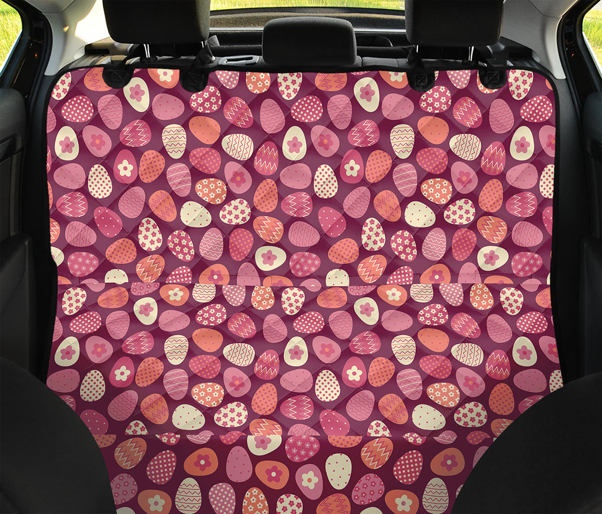 Cute Easter Eggs Pattern Print Pet Car Back Seat Cover