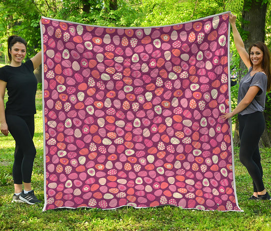 Cute Easter Eggs Pattern Print Quilt