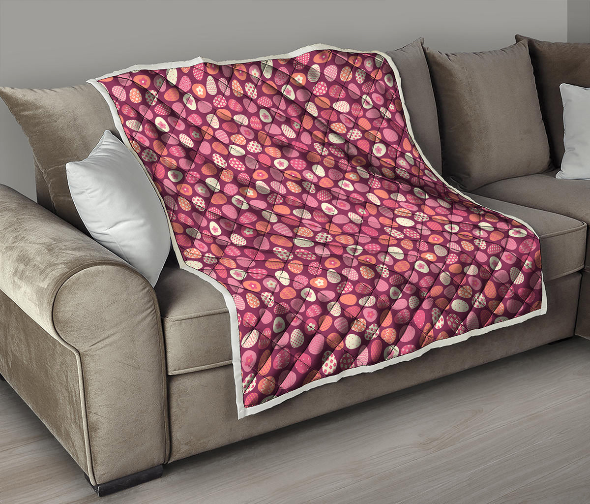 Cute Easter Eggs Pattern Print Quilt