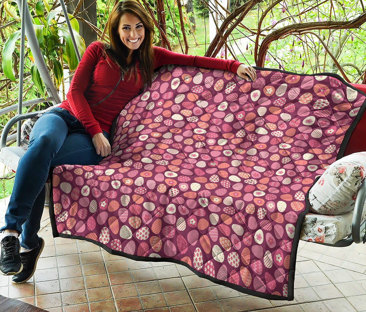 Cute Easter Eggs Pattern Print Quilt