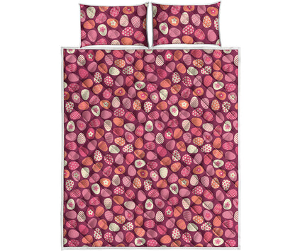 Cute Easter Eggs Pattern Print Quilt Bed Set