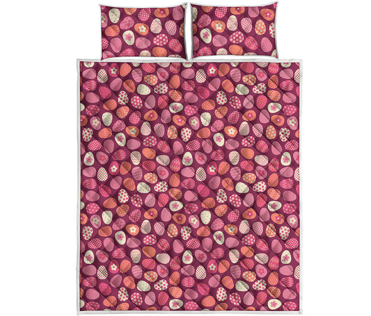 Cute Easter Eggs Pattern Print Quilt Bed Set