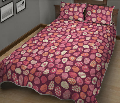 Cute Easter Eggs Pattern Print Quilt Bed Set