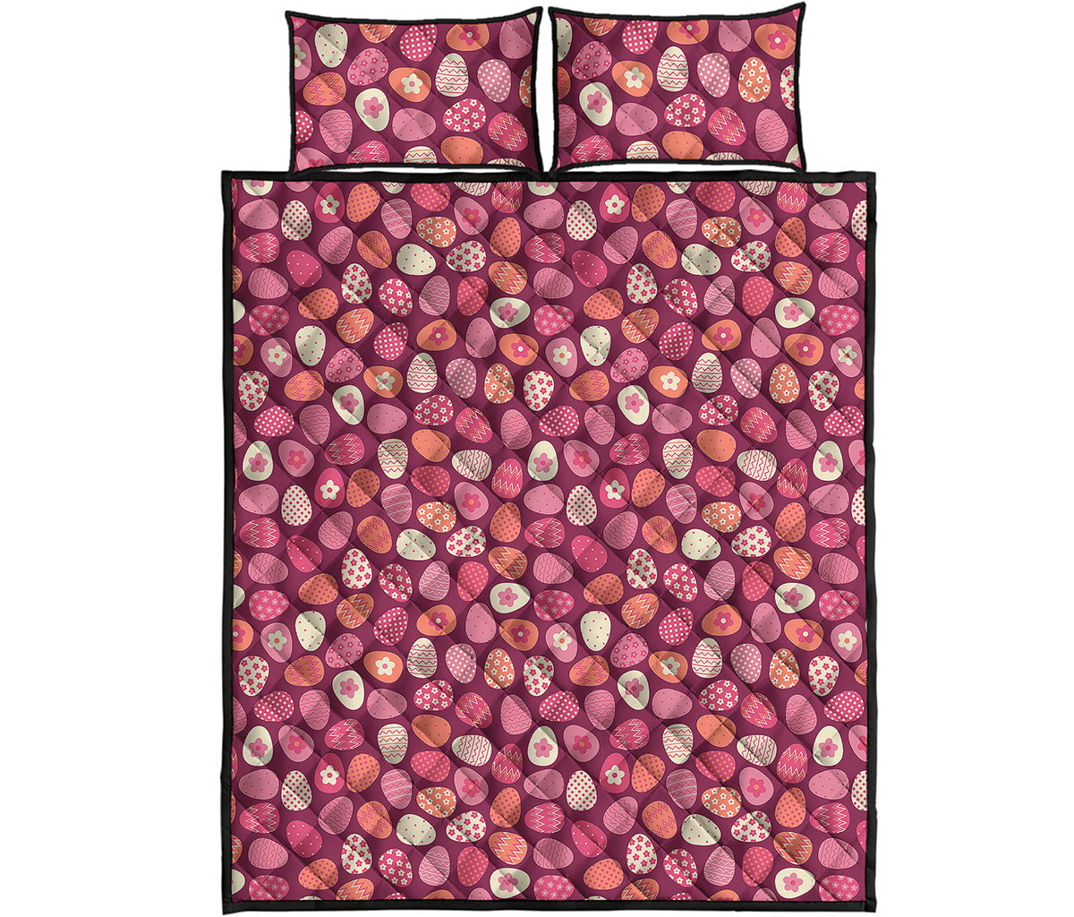 Cute Easter Eggs Pattern Print Quilt Bed Set