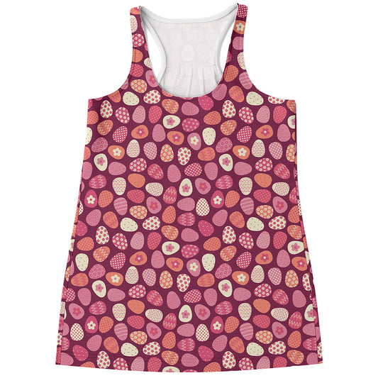 Cute Easter Eggs Pattern Print Women's Racerback Tank Top