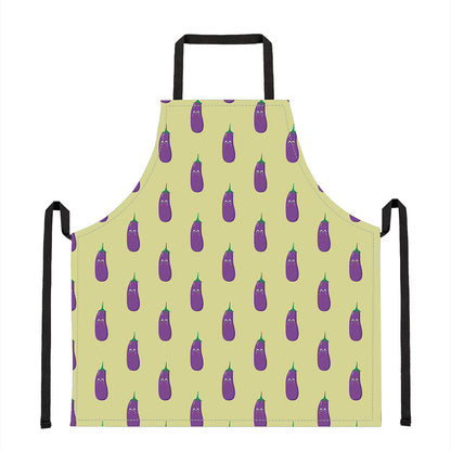 Cute Eggplant Pattern Print Apron