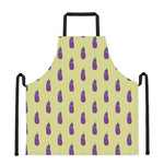 Cute Eggplant Pattern Print Apron
