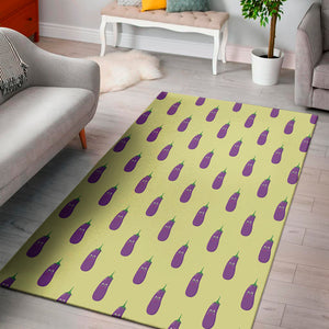 Cute Eggplant Pattern Print Area Rug