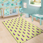 Cute Eggplant Pattern Print Area Rug