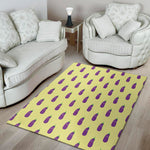 Cute Eggplant Pattern Print Area Rug