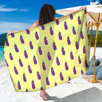 Cute Eggplant Pattern Print Beach Sarong Wrap