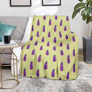 Cute Eggplant Pattern Print Blanket