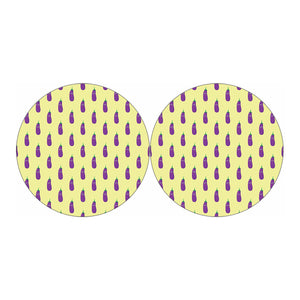 Cute Eggplant Pattern Print Car Coasters