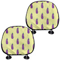 Cute Eggplant Pattern Print Car Headrest Covers