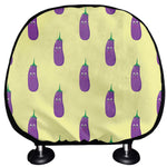 Cute Eggplant Pattern Print Car Headrest Covers