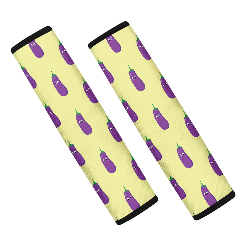 Cute Eggplant Pattern Print Car Seat Belt Covers