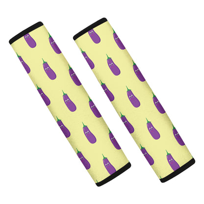 Cute Eggplant Pattern Print Car Seat Belt Covers