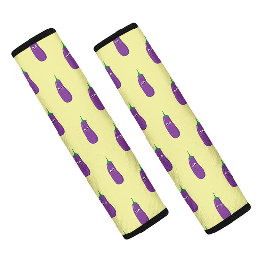 Cute Eggplant Pattern Print Car Seat Belt Covers