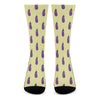 Cute Eggplant Pattern Print Crew Socks