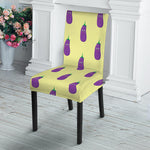 Cute Eggplant Pattern Print Dining Chair Slipcover
