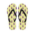 Cute Eggplant Pattern Print Flip Flops