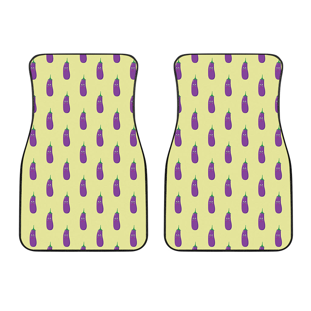Cute Eggplant Pattern Print Front Car Floor Mats