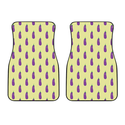 Cute Eggplant Pattern Print Front Car Floor Mats