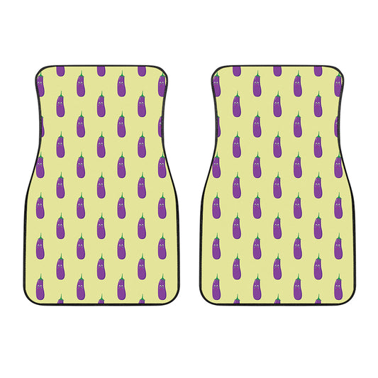 Cute Eggplant Pattern Print Front Car Floor Mats