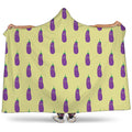 Cute Eggplant Pattern Print Hooded Blanket
