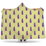Cute Eggplant Pattern Print Hooded Blanket
