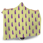 Cute Eggplant Pattern Print Hooded Blanket