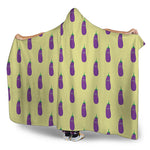 Cute Eggplant Pattern Print Hooded Blanket