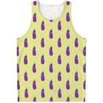 Cute Eggplant Pattern Print Men's Tank Top