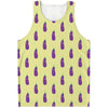 Cute Eggplant Pattern Print Men's Tank Top