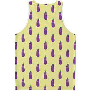 Cute Eggplant Pattern Print Men's Tank Top