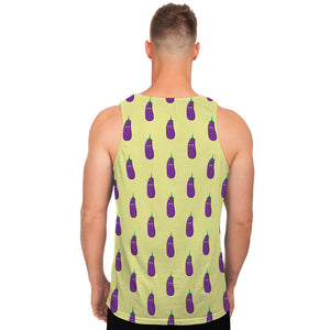 Cute Eggplant Pattern Print Men's Tank Top