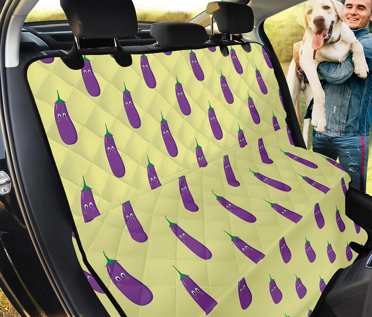 Cute Eggplant Pattern Print Pet Car Back Seat Cover