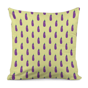 Cute Eggplant Pattern Print Pillow Cover