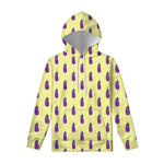 Cute Eggplant Pattern Print Pullover Hoodie