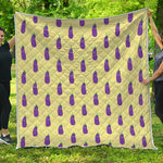 Cute Eggplant Pattern Print Quilt