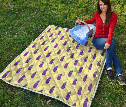 Cute Eggplant Pattern Print Quilt