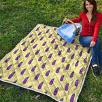 Cute Eggplant Pattern Print Quilt