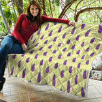 Cute Eggplant Pattern Print Quilt
