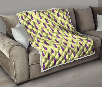 Cute Eggplant Pattern Print Quilt