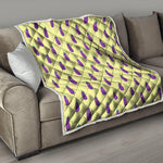 Cute Eggplant Pattern Print Quilt