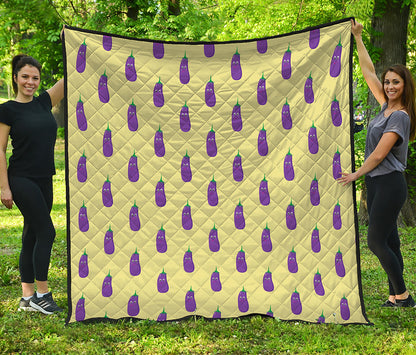 Cute Eggplant Pattern Print Quilt